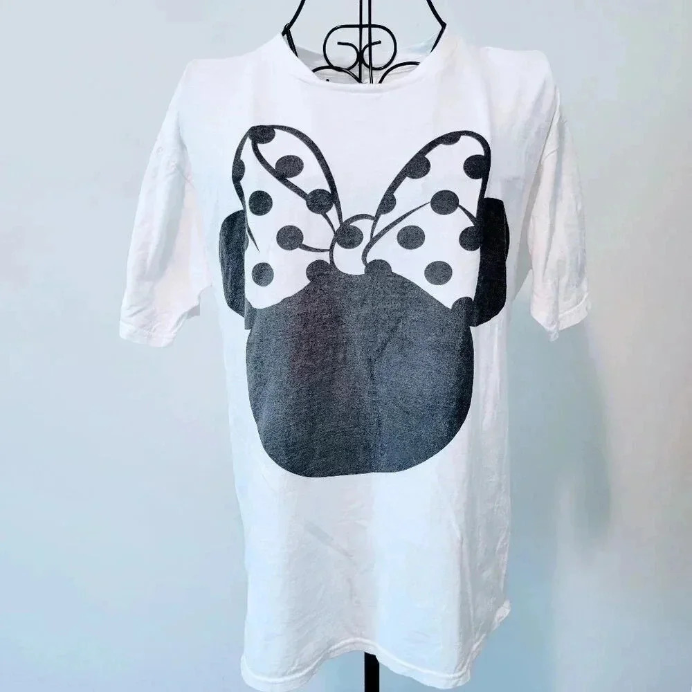 Disney Minnie Mouse TShirt Medium Women's White Short Sleeve